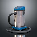 Durable Blue And Silver Vacuum Cleaner With Metal Body And Long Hose For Home Cleaning
