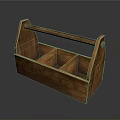 Wooden Hardware Tool Box With Divided Compartments And Sturdy Handle 3d model