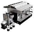 Stainless Steel Espresso Machine With Coffee Grinder Milk Frother And Cups For Kitchen Appliances