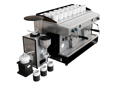 Coffee machine coffee cup grinder semi-automatic coffee machine commercial coffee machine 3d model