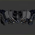 Detailed Humanoid Sci Fi Robot With Metallic Armor And Complex Mechanical Design