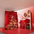 Red Themed Live Stream Wow Show Goddess Festival Rose Flower Stack