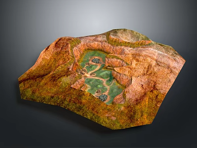 Rustic Stone And Wood Handcrafted Decor Piece With Natural Texture Details 3d model