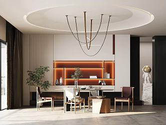 Modern Restaurant Tea Room 3d model