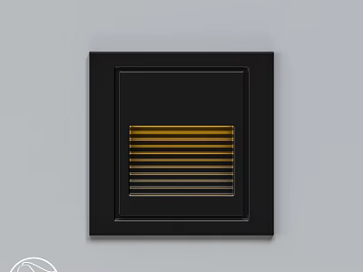 Black Square Outdoor Light With Yellow Brown Stripes And Modern Design 3d model
