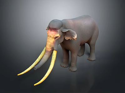 3D Rendered Mammoth Model With Long Curved Tusks And Realistic Ancient Creature Design 3d model