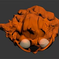 Game Movie Character With Orange Flame Hair And Yellow Eyes In Black Outfit