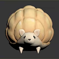 Cartoon Hedgehog Character With Round Yellow Body And Petal Like Texture For Game And Film