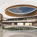 Modern Atrium Mall Atrium 2nd Floor Atrium Mall Hall Shopping Center Escalator Sightseeing Elevator 3d model