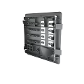 Grey Electronic Control Panel With Multiple Rectangular Holes And Digital