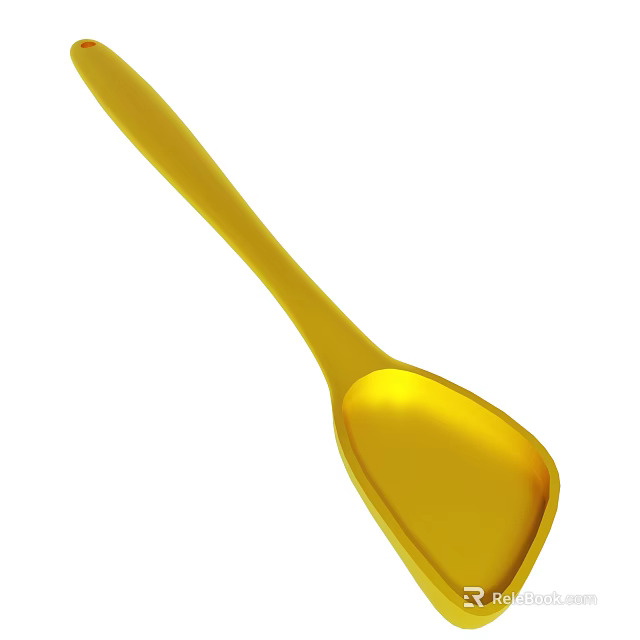Bright Yellow Kitchen Spoon Perfect For Daily Cooking And Serving Food 3d model 