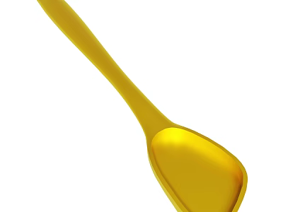 Bright Yellow Kitchen Spoon Perfect For Daily Cooking And Serving Food 3d model