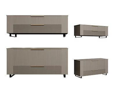 Modern Console Table And Side Cabinet With Drawer Storage And Metal Legs For Home Entryway 3d model