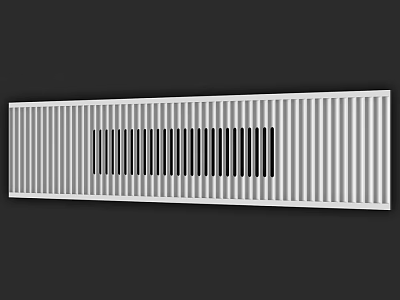 Long Strip Metal Building Component With Vertical Stripes And Black Central Section 3d model