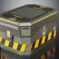Military Weapon Storage Case With Green Black Design Top Grille And Yellow Warning Stripes