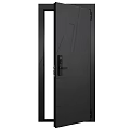 Modern Black Swing Door With Sleek Design And Secure Lock System 3d model