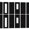 Modern Black Hinged Doors With Various Panel Styles For Home Interiors 3d model