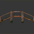 Red Wooden Arch Bridge With Steps Railings And Mossy Base On Dark Surface