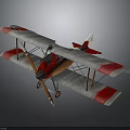Vintage Red Gray Biplane Model For Aviation And Space Exploration History