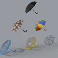 Colorful Umbrellas In Various Styles Including Transparent Checkered And Solid Colors
