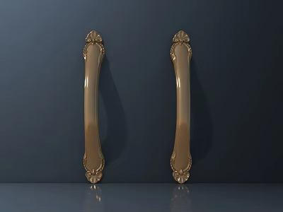 Golden Furniture Handles With Elegant Decorative Patterns Two Stylish Designs On Dark Background 3d model