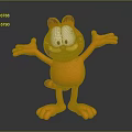 3D Designed Orange Garfield Doll With Cheerful Expression And Outstretched Arms
