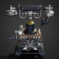 Vintage Mechanical Telephone Classic Old Fashioned Daily Electrical Appliance With Metal Parts And Dial Design