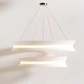 Modern Two Tiered Textured White Chandelier Hanging From Ceiling With Soft Ambient Light