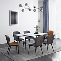 Dining table and chair combination 3d model