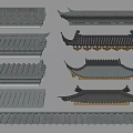 Traditional Chinese Roof Tile Designs With Curved Eaves And Decorative Elements