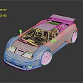 Shiny Silver Sports Car With Sleek Design Rear Spoiler And Alloy Wheels