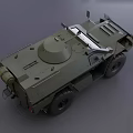 Olive Green Military Armored Vehicle Featuring Heavy Armor and Large Off Road Tires Design