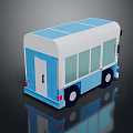 Modern bus minibus minivan driverless bus 3d model