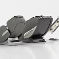 Modern Massage Chairs in Gray and Black with Accessory Stand and Parts