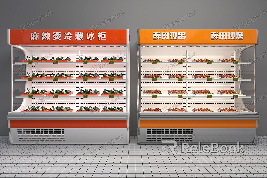 Spicy Hot Food Selection Cabinet Refrigerated Freezer Vegetable Display Cabinet Meat Skewers Fresh-keeping Cabinet Skewers Optional Freezer Refrigerated Display Refrigerator model