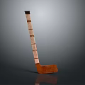 Classic Wooden Hockey Stick With Brown Wooden Construction And Vintage Design