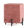 Modern Upholstered Ottoman Footstool With Black Metal Legs In Various Colors