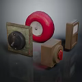 Safety Control Devices Including Red Alarm Knob Switch And Button Panel