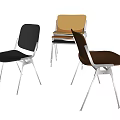 Various Colored Dining Chairs With Metal Frames And Stackable Design Features