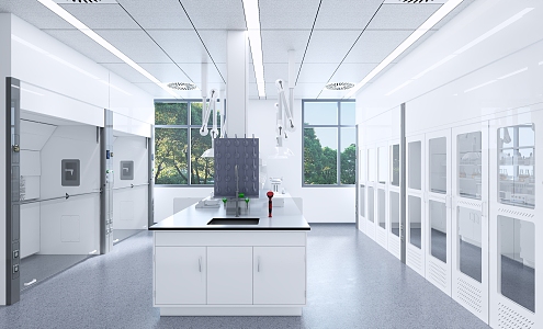 Ventilation Room Laboratory Ventilation Room Floor Fume Hood 3d model