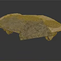 Natural Wood And Stone Coffee Table With Textured Slabs And Sturdy Base