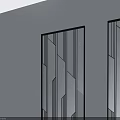 Modern Swing Doors With Geometric Patterns Glass Panels And Black Frames 3d model