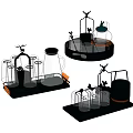 Modern Glass Tea Set With Decorative Black Tray Transparent Containers And Stylish Design