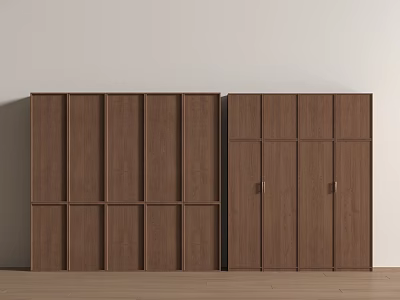 Modern Middle Style Wardrobe Skeleton Line Wood Non-Corner 3d model