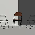 Modern Single Chairs with Metal Frames and Varied Designs Against Two Tone Walls
