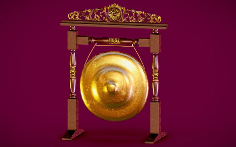 Modern Gong Traditional Musical Instruments Ethnic Musical Instruments 3d model