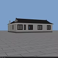 Traditional Chinese Detached Villa With Black Roof White Walls And Stone Pavement