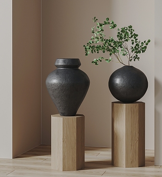 Modern pottery pottery pot plant ornaments 3d model