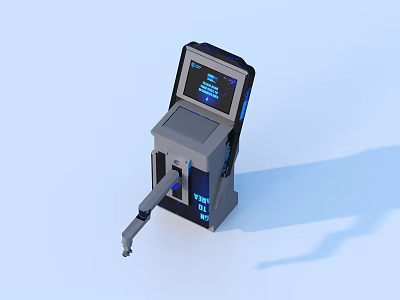 Smart Modern Household Device With Digital Screen And Mechanical Arm For Home Use 3d model