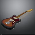 Glossy Electric Guitar With Pink Purple Gradient Body Wooden Neck And Pickups